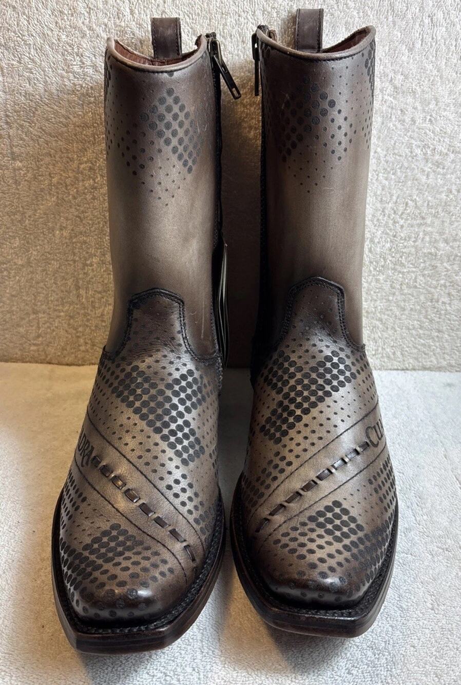 Cuadra brown casual cowboy cowhide ankle boots for men Size 11 EE